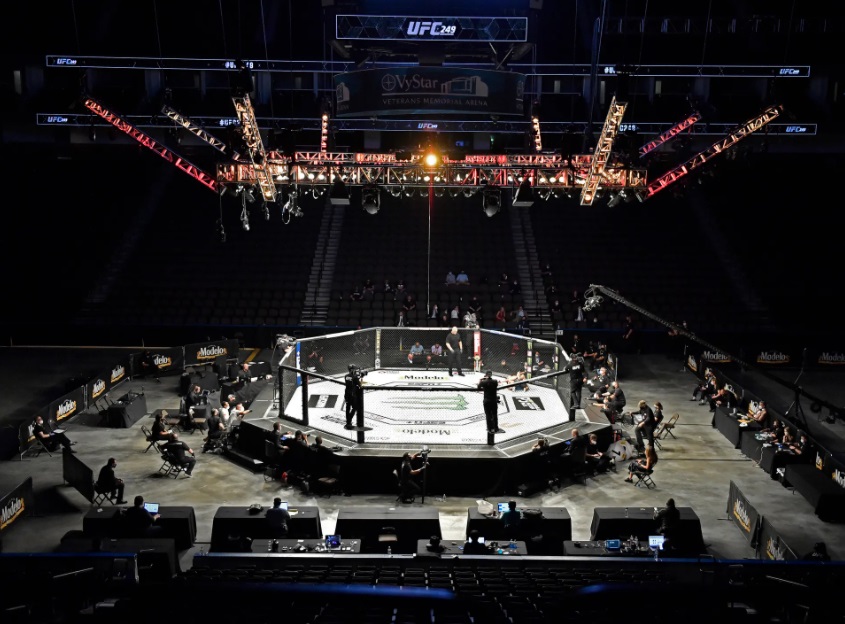 UFC cage during the height of the pandemic